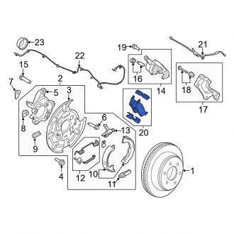 New OEM Rear Disc Brake Pad Set Fits, 2018-2020 Ford F-150 - Part # JL3Z2200B