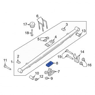 New OEM Rear Forward Leaf Spring Insulator Fits, 2015-2020 Ford F-150 - Part # 9L3Z5586B