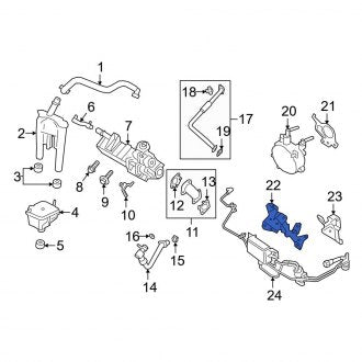 New OEM Upper Vacuum Pump Bracket Fits, 2021-2022 Ford F-150 - Part # 9X2Z14A301A