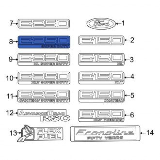 New OEM Rear Fender Emblem Fits, 2006-2014 Ford E-series - Part # 9C2Z1542528DA