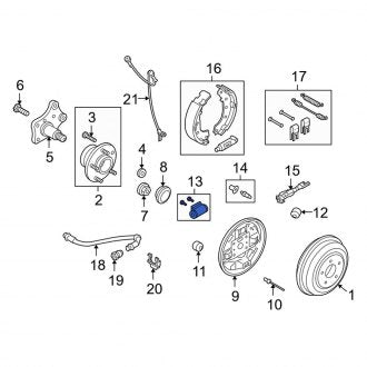 New OEM Rear Drum Brake Wheel Cylinder Fits, 2010-2013 Ford Transit Connect - Part # 2T1Z2261B