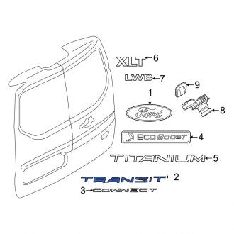 New OEM Rear Door Emblem Fits, 2014-2023 Ford Transit Connect - Part # BK2Z6142528C