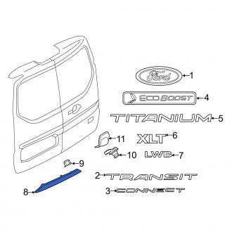 New OEM Rear Door Molding Fits, 2014-2018 Ford Transit Connect - Part # DT1Z15A201AA