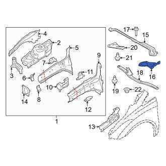 New OEM Upper Suspension Strut Tower Bracket Fits, 2019-2023 Ford Transit Connect - Part # KT1Z3A435A