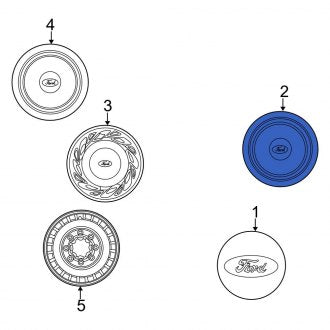 New OEM Wheel Cover Fits, 1997-1999 Ford E-series - Part # F7UZ1130AA