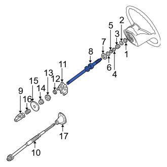 New OEM Upper Steering Shaft Fits, 1997-2007 Ford E-series - Part # F5TZ3524A