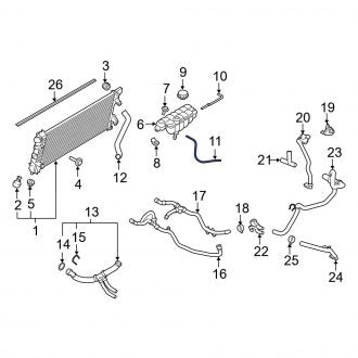 New OEM Lower Engine Coolant Overflow Hose Fits, 2018-2024 Ford Expedition - Part # HL3Z8A365A