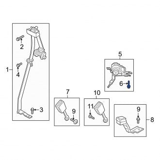 New OEM Upper Seat Belt Lap and Shoulder Belt Bolt Fits, 2018-2024 Ford Expedition - Part # W719706S451