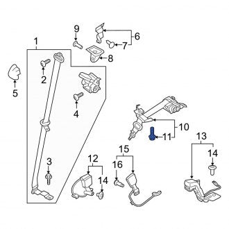 New OEM Upper Seat Belt Lap and Shoulder Belt Bolt Fits, 2018-2024 Ford Expedition - Part # W719678S451