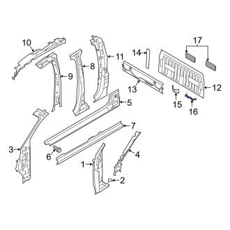 New OEM Upper Truck Cab Back Panel Bracket Fits, 2019-2023 Ford Ranger - Part # KB3Z2622686A