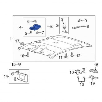 New OEM Upper Overhead Console Fits, 2019-2023 Ford Ranger - Part # KB3Z58519D58A