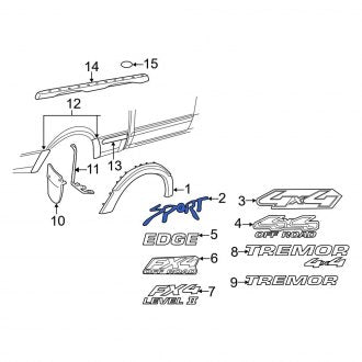 New OEM Rear Exterior Decal Fits, 2005-2009 Ford Ranger - Part # 5L5Z16720AAA