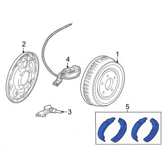 New OEM Rear Drum Brake Shoe Fits, 2003-2009 Ford Ranger - Part # LU2Z2V200F