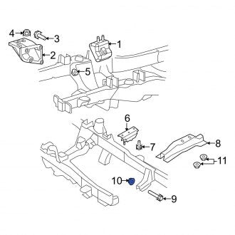 New OEM Upper Transmission Crossmember Nut Fits, 1998-2011 Ford Ranger - Part # N620482S439