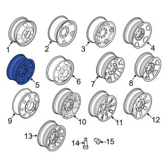 New OEM Wheel Fits, 2005-2009 Ford F-250 - Part # 5C3Z1015PA