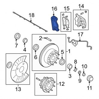 New OEM Rear Disc Brake Caliper Bracket Fits, 2008, 2010 Ford F-250 - Part # AC3Z2B511A