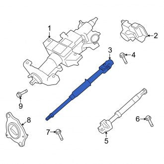 New OEM Upper Steering Shaft Fits, 2008-2010 Ford F-250 - Part # 7C3Z3E751B