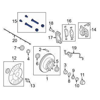 New OEM Rear Disc Brake Caliper Bolt Kit Fits, 2011-2022 Ford F-250 - Part # DC3Z2C150A