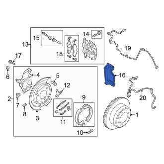 New OEM Rear Disc Brake Caliper Bracket Fits, 2017-2022 Ford F-250 - Part # DC3Z2B582A