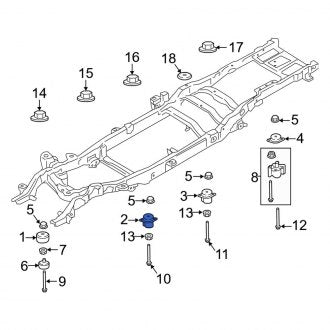 New OEM Lower Body Mount Cushion Fits, 2017-2022 Ford F-250 - Part # HC3Z2500155B