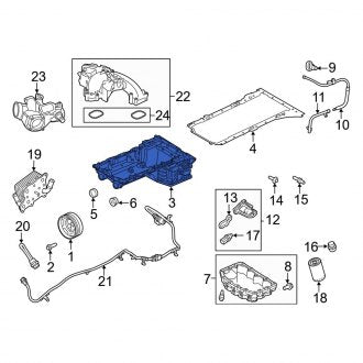 New OEM Upper Engine Oil Pan Fits, 2020-2024 Ford F-250 - Part # LC3Z6K040B