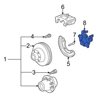 New OEM Rear Disc Brake Caliper Bracket Fits, 2011-2012 Ford F-350 - Part # 5C3Z2B134BA