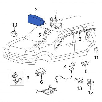 New OEM Upper Instrument Panel Air Bag Fits, 2002-2005 Ford Explorer - Part # 2L2Z78044A74DAA