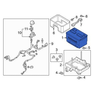 New OEM Vehicle Battery Fits, 2008 Ford E-series - Part # BXT59