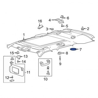 New OEM Upper Overhead Console Fits, 2020-2021 Ford Explorer - Part # LB5Z78519A70DAB