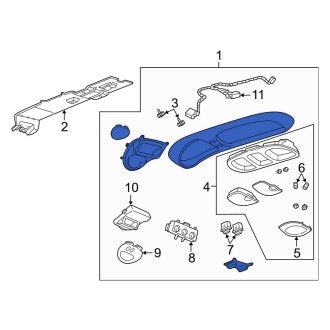 New OEM Upper Overhead Console Fits, 2000-2001 Ford Excursion - Part # YC3Z78519A70AAA