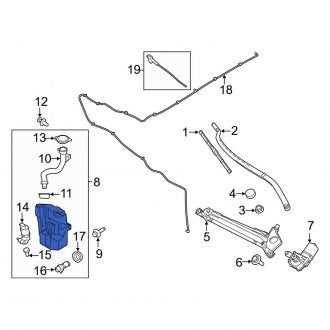 New OEM Washer Fluid Reservoir Fits, 2015-2017 Lincoln MKC - Part # FJ7Z17618A