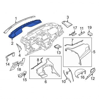 New OEM Upper Instrument Panel Trim Panel Fits, 2015-2019 Lincoln MKC - Part # EJ7Z78044E82AA