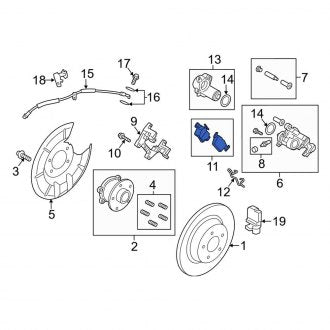 New OEM Rear Disc Brake Pad Set Fits, 2015-2019 Lincoln MKC - Part # DG9Z2200E