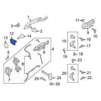 New OEM Rear Door Lock Striker Plate Fits, 2020-2024 Lincoln Corsair - Part # JX7Z5822008B