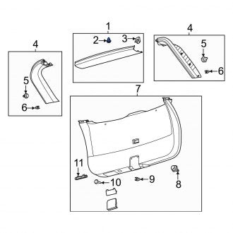 New OEM Upper Liftgate Trim Panel Clip Fits, 2021-2024 Ford Bronco - Part # W716053S451