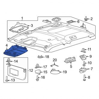 New OEM Upper Overhead Console Fits, 2023-2024 Ford F-250 - Part # PC3Z60519A70EH