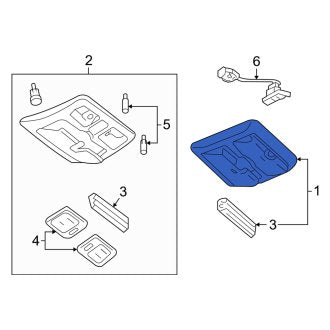 New OEM Upper Overhead Console Fits, 2005-2007 Mercury Mariner - Part # YL8Z78061A52AA