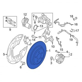 New OEM Rear Disc Brake Rotor Fits, 2019-2024 Ford Edge - Part # F2GZ2C026AB