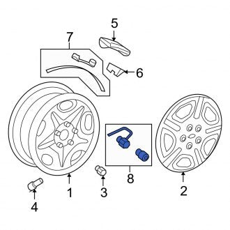 New OEM Wheel Lock Set Fits, 2006-2007 Ford Freestar - Part # 4F2Z1A043AA