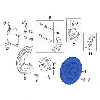 New OEM Rear Disc Brake Rotor Fits, 2013-2019 Ford Explorer - Part # EU2Z2V026B