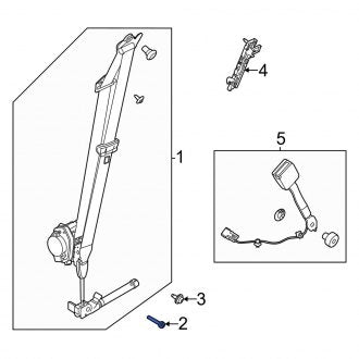 New OEM Upper Seat Belt Lap and Shoulder Belt Bolt Fits, 2021 Ford Bronco - Part # W712015S303