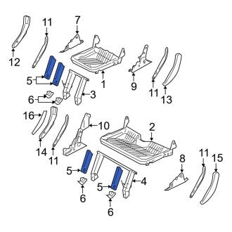 New OEM Upper Seat Frame Trim Panel Fits, 2005-2006 Lincoln Navigator - Part # 5L7Z7863388CAA