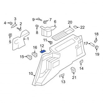 New OEM Genuine Lincoln, Rear Right Interior Quarter Panel Trim Panel Insert - Part # 7L1Z7860220AB