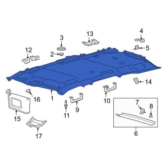 New OEM Upper Headliner Fits, 2018-2021 Lincoln Navigator - Part # JL7Z4051944DJ