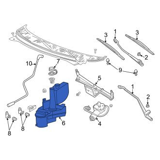 New OEM Washer Fluid Reservoir Fits, 2004-2005 Mercury Monterey - Part # 3F2Z17618AA