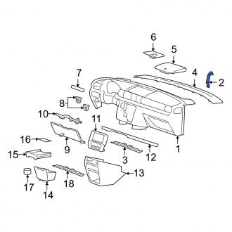 New OEM Upper Instrument Panel Mounting Bracket Fits, 2004-2007 Mercury Monterey - Part # 4F2Z17043C50AA