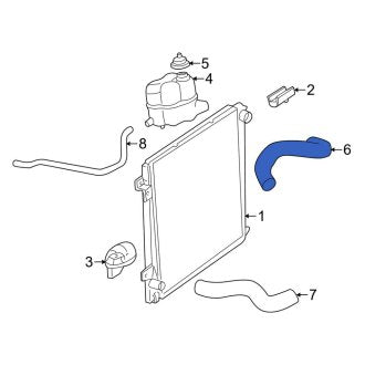 New OEM Upper Radiator Coolant Hose Fits, 2003-2005 Lincoln Aviator - Part # 2C5Z8260CB