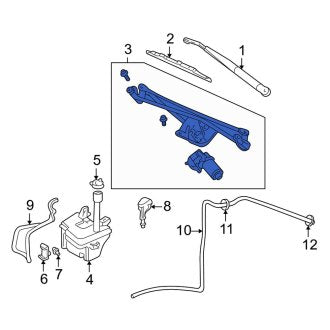 New OEM Windshield Wiper Motor Fits, 2003-2004 Lincoln Aviator - Part # 5L2Z17508AA