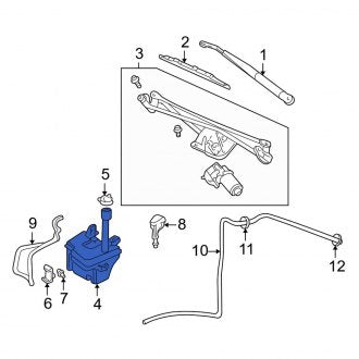 New OEM Washer Fluid Reservoir Fits, 2003-2005 Lincoln Aviator - Part # 3L2Z17618BA