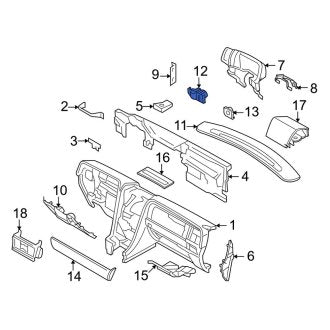 New OEM Upper Instrument Panel Trim Panel Fits, 2003-2005 Lincoln Aviator - Part # 3C5Z7804338BAA